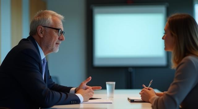 メディアトレーニングを受ける役員